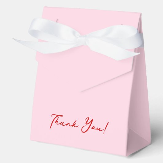 Whimsical Hand getekend Roze & Rode bruiloft Bedankdoosjes (Voorkant)