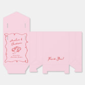 Whimsical Hand getekend Roze & Rode bruiloft Bedankdoosjes (Ongevouwen)