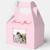 Whimsical Hand getekend Roze & Rode bruiloft Bedankdoosjes (Achterkant)