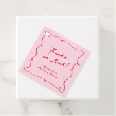 Whimsical Hand getekend Roze & Rode bruiloft Dank  Bedankjes Labels (In situ)