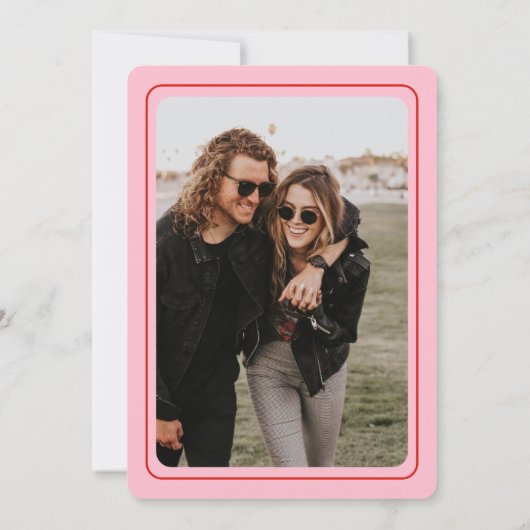 Whimsical Hand Getekend Vet Rood & Roze Save the D Kaart (Achterkant)