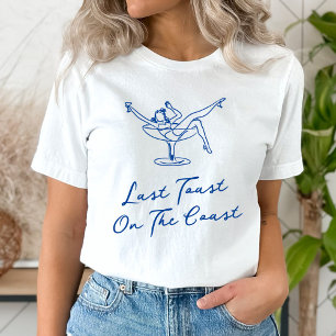 Whimsical Hand Getekende Blauwe Laatste Toast op d T-shirt