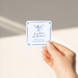 Whimsical Hand Getekende Blauwe Laatste Toast op d Vierkante Sticker