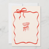 Whimsical Hand getekende cocktails die een bruilof Kaart (Achterkant)