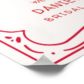 Whimsical Hand Getekende Dat is Amor Bruiloft Borr Poster (Hoek)