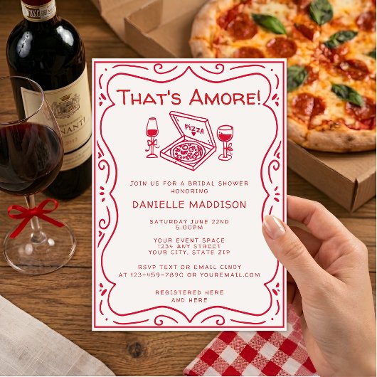 Whimsical Hand Getekende Dat Is Amor Bruiloft Fees Kaart
