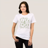 Whimsical Hand Getekende Doodle Groen Tri-Blend Shirt (Voorkant volledig)