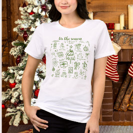 Whimsical Hand Getekende Doodle Groen Tri-Blend Shirt