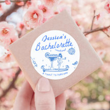 Whimsical Hand getekende Funky Strand Bruidsfeest