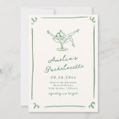 Whimsical Hand Getekende Groene Bachelorette Kaart (Voorkant)