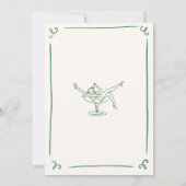 Whimsical Hand Getekende Groene Bachelorette Kaart (Achterkant)