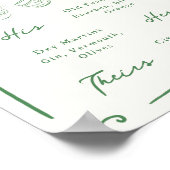 Whimsical Hand getekende groene handtekening Drink Poster (Hoek)