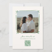 Whimsical Hand Getekende Groene QR Code 'Save the Kaart (Achterkant)