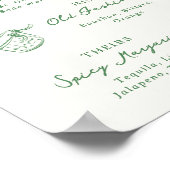 Whimsical Hand getekende handtekening Drink groen Poster (Hoek)