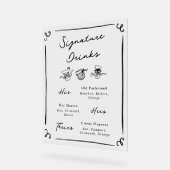 Whimsical Hand getekende handtekening Drinken Acryl Bord (Hoek)
