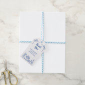 Whimsical Hand Getekende Iets Blauws Bruidsdouche Cadeaulabel (Met Touw)