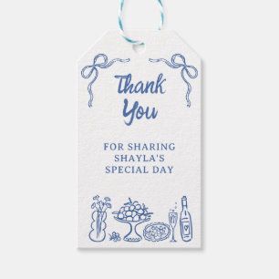 Whimsical Hand Getekende Iets Blauws Bruidsdouche Cadeaulabel