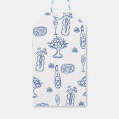 Whimsical Hand Getekende Iets Blauws Bruidsdouche Cadeaulabel (Achterkant)