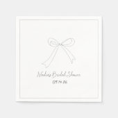 Whimsical Hand Getekende Minimalistische Strik Bru Servet (Voorkant)