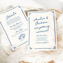 Whimsical Hand Getekende Navy Blauwe + Details Tro