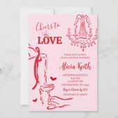 Whimsical Hand Getekende Proost op de Liefde Bruid Kaart (Voorkant)