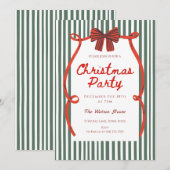 Whimsical Hand Getekende Rode coquette Kerstfeest Kaart (Voorkant / Achterkant)