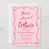 Whimsical Hand Getekende Roze & Rode Dat is Liefde Kaart (Voorkant)