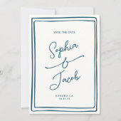 Whimsical Hand Getekende Save The Date Trouwfoto (Voorkant)
