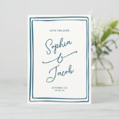 Whimsical Hand Getekende Save The Date Trouwfoto (Staand voorkant)