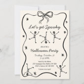 Whimsical Hand Getekende Skelet Boog Frame Hallowe Kaart (Voorkant)