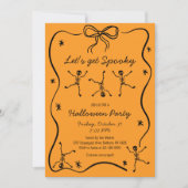Whimsical Hand Getekende Skelet Boog Frame Hallowe Kaart (Voorkant)