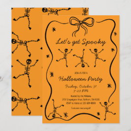 Whimsical Hand Getekende Skelet Boog Frame Hallowe Kaart
