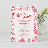 Whimsical Hand Getekende That's Amore Verloving Fe Kaart (Staand voorkant)