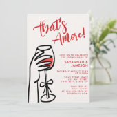 Whimsical Hand Getekende That's Amore Verloving Fe Kaart (Staand voorkant)