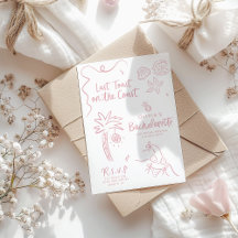 Whimsical hand getekende toast toast op de kust in