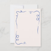 Whimsical Hand Getekende Trouw Franse Marineblauw Save The Date (Achterkant)
