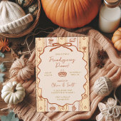 Whimsical Hand Getekende VriendenDankfeest Potluck Kaart