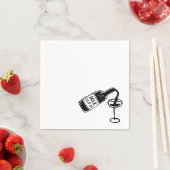 Whimsical Hand getrokken aangepaste wijnfles bruil Servet (Insitu)