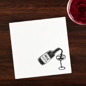 Whimsical Hand getrokken aangepaste wijnfles bruil Servet