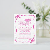 Whimsical Hand getrokken Baby shower Brunch Briefk Briefkaart (Staand voorkant)