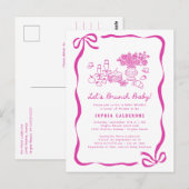 Whimsical Hand getrokken Baby shower Brunch Briefk Briefkaart (Voorkant / Achterkant)