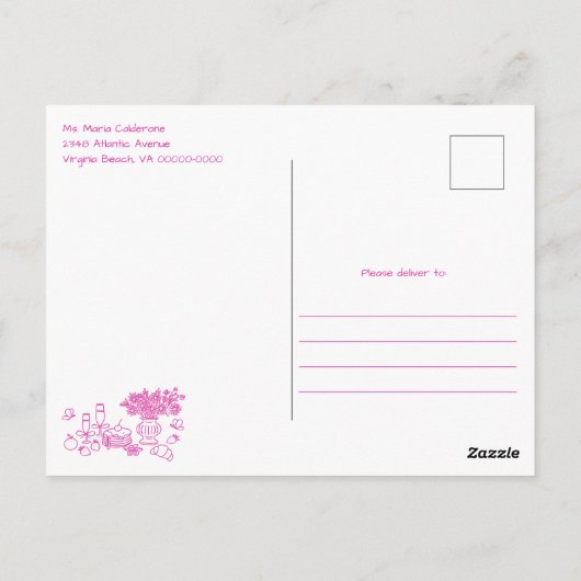 Whimsical Hand getrokken Baby shower Brunch Briefk Briefkaart (Achterkant)