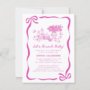 Whimsical Hand getrokken Baby shower Brunch Briefk Briefkaart