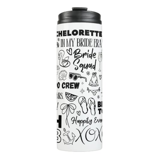 Whimsical Hand getrokken Bachelorette Thermosbeker (Voorkant)