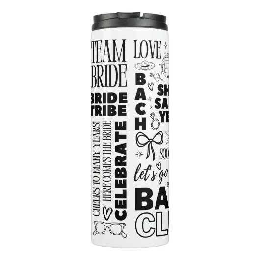 Whimsical Hand getrokken Bachelorette Thermosbeker (Achterkant)