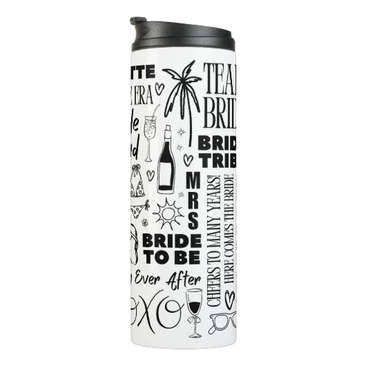 Whimsical Hand getrokken Bachelorette Thermosbeker (Geroteerd rechts)