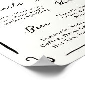 Whimsical Hand getrokken Bar Menu Poster (Hoek)
