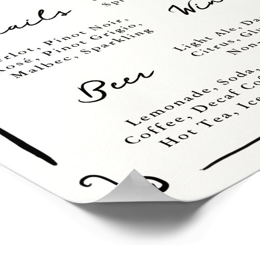 Whimsical Hand getrokken Bar Menu Poster (Hoek)