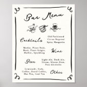 Whimsical Hand getrokken Bar Menu Poster (Voorkant)