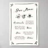Whimsical Hand getrokken Bar Menu Poster (Voorkant)